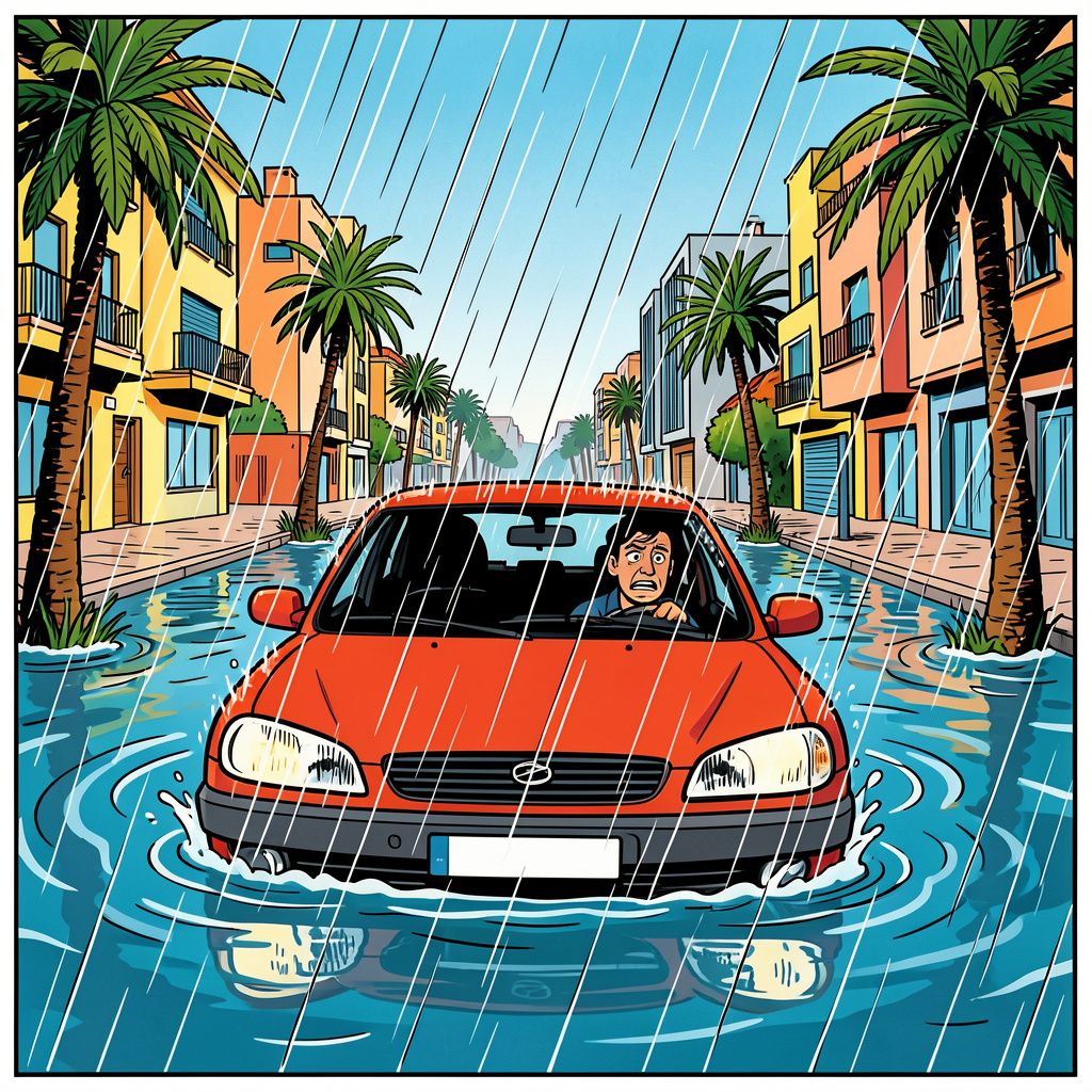 Hevige regenval zet het oosten van Spanje onder water en eist een eerste leven.