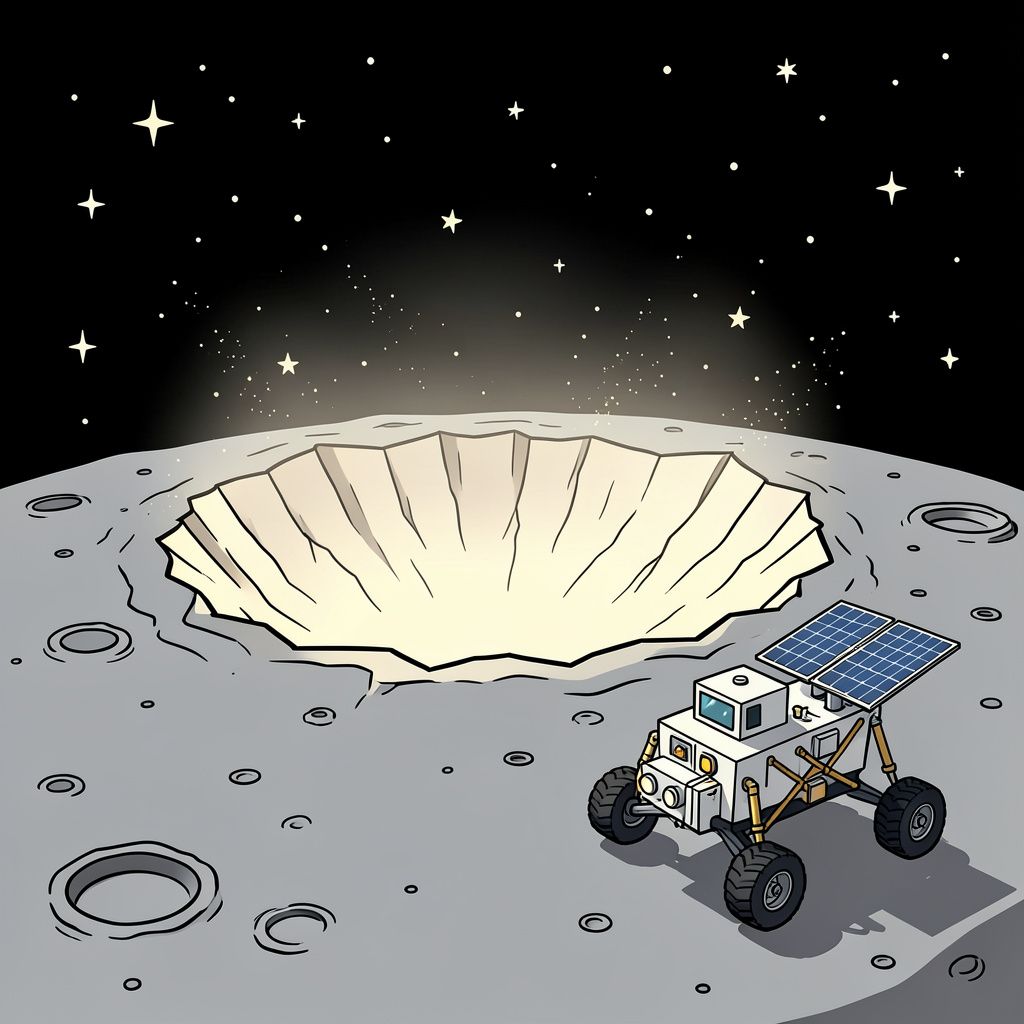 NASA ontdekt een reusachtige nieuwe krater op de maan.