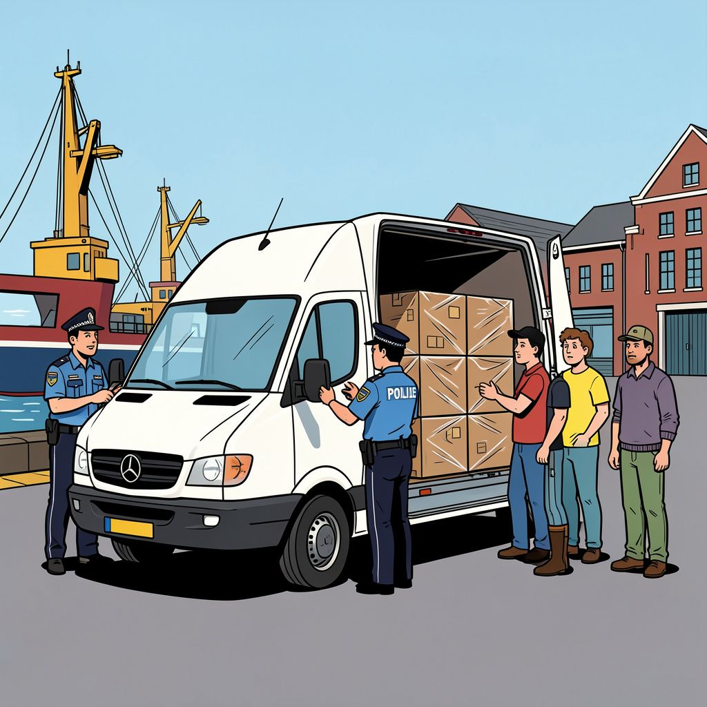 De politie vindt gisteren achthonderd kilo cocaïne in een busje op een Amsterdams haventerrein.