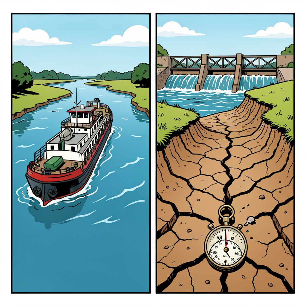 De Rijn krabbelt heel even op uit een historisch dieptepunt, maar de Maas blijft gevaarlijk hard dalen.