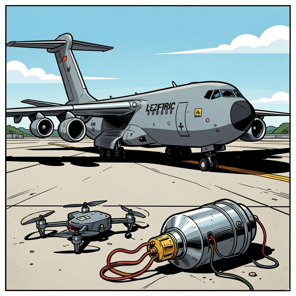 Duitsland ontsnapt nipt aan een ramp na de vondst van een actieve bomdrone naast een munitievliegtuig.
