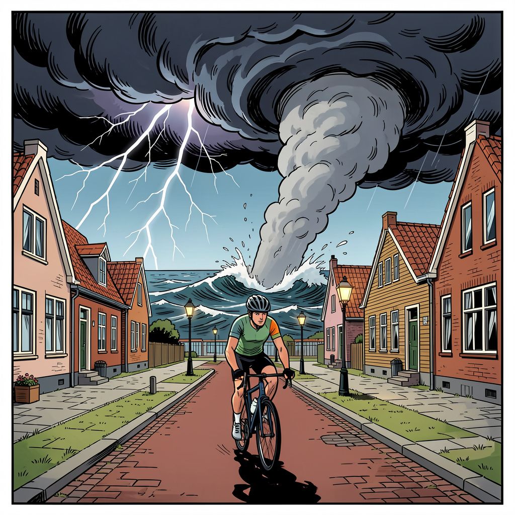 Het KNMI waarschuwt de kustprovincies voor zware buien en actieve waterhozen.