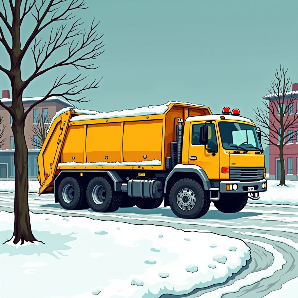 Rotterdam's vuilniswagens zitten vast in de sneeuw en dat wordt nog weken een probleem