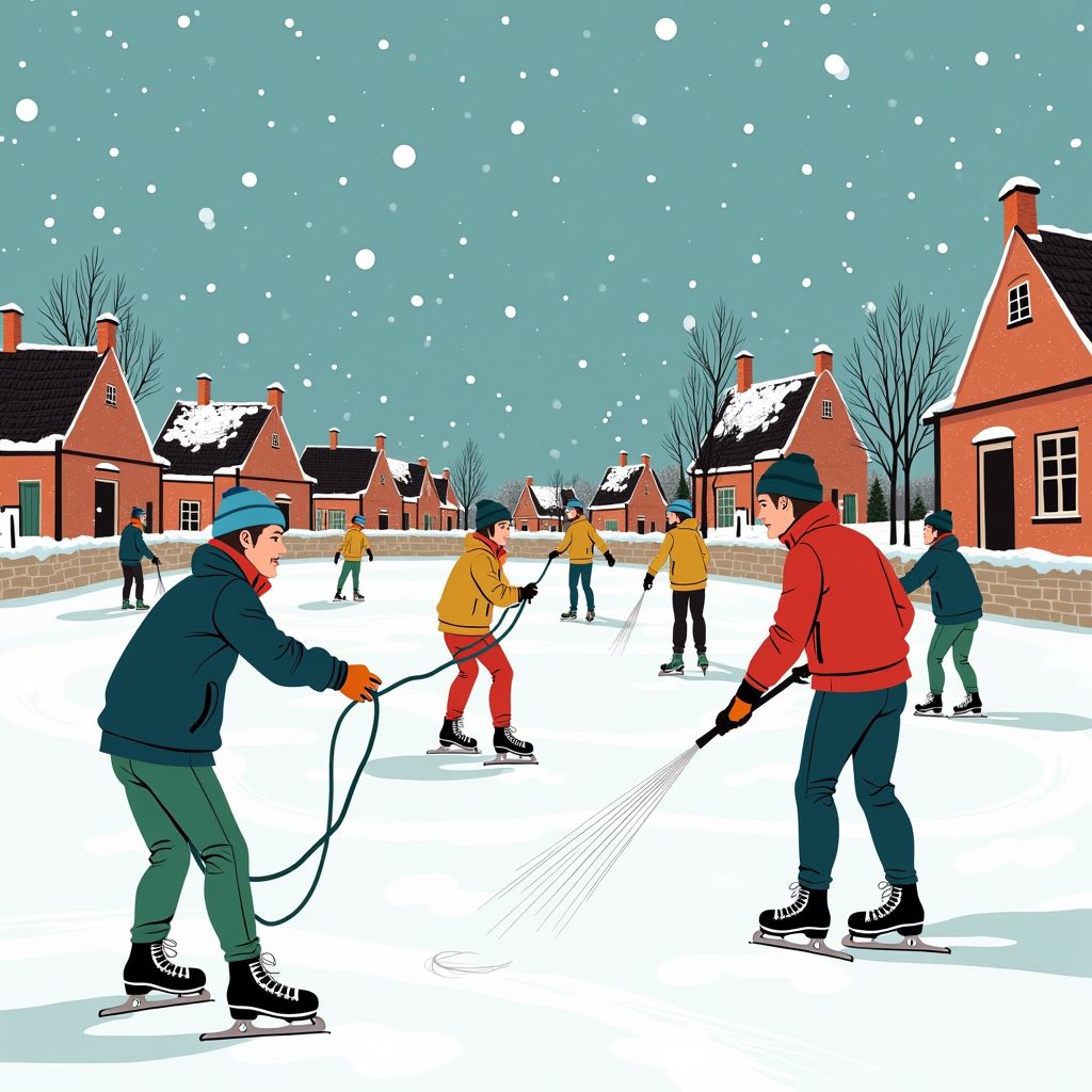 Nederlandse schaatsers vieren kerst op het ijs terwijl vrijwilligers de hele nacht spuiten voor perfecte banen