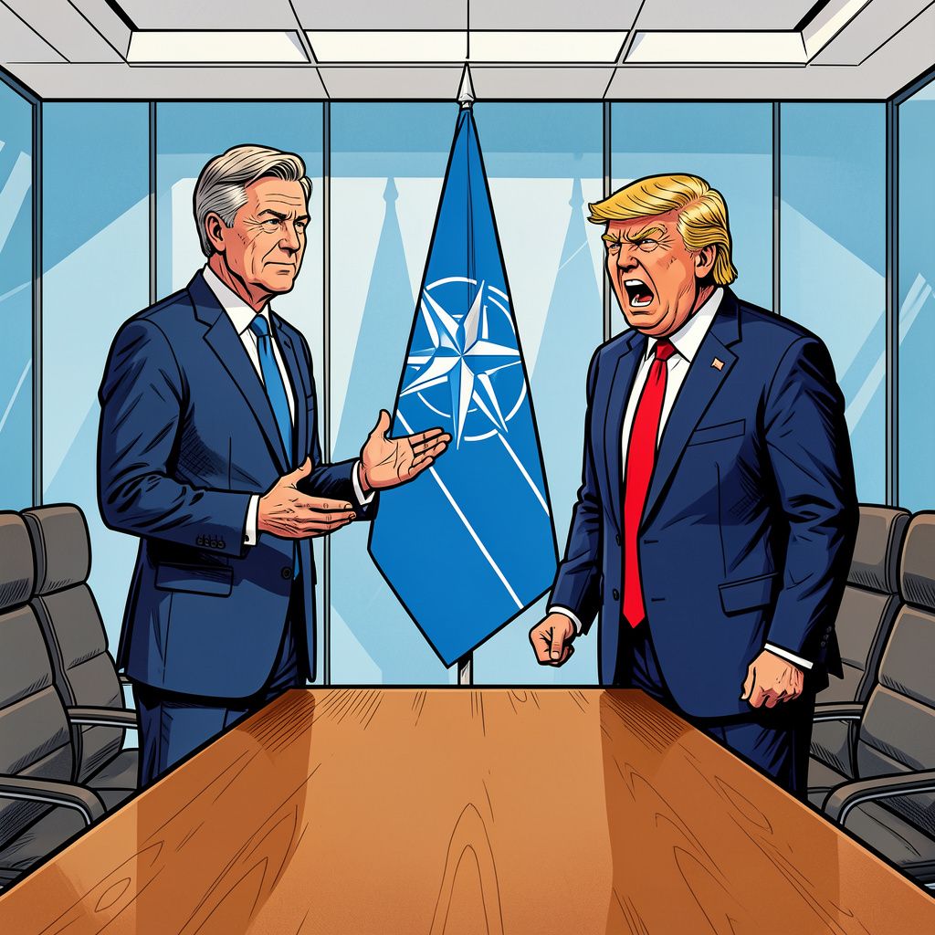Hoe Mark Rutte gisteravond de NAVO redde van een humeurige Donald Trump.