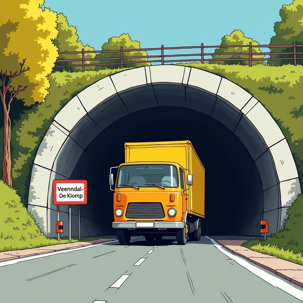 Wéér een bakwagen vast in beruchte tunnel Veenendaal-De Klomp