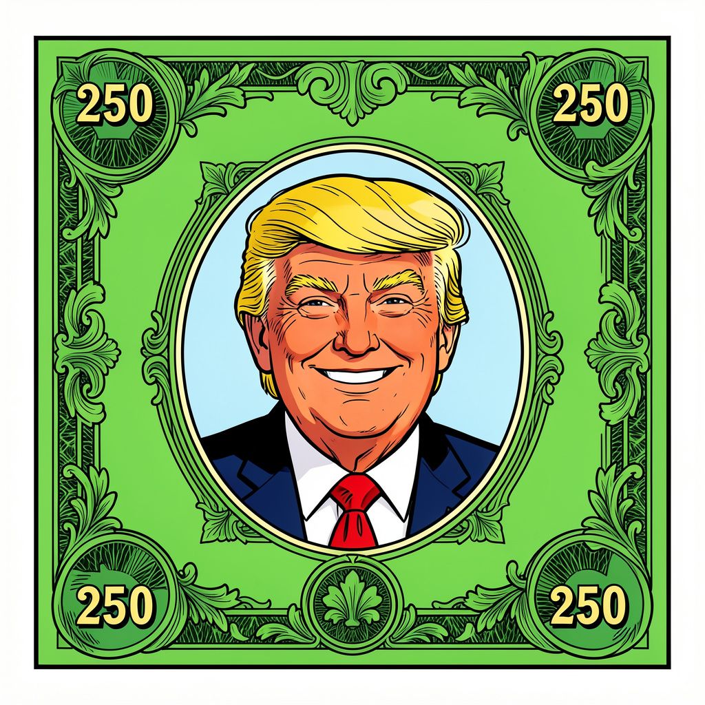 Trump op het bankbiljet: een levende president die de geschiedenis herschrijft