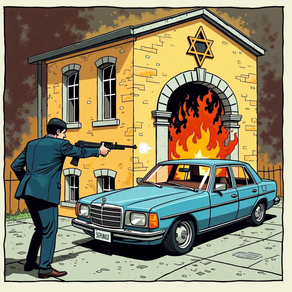 Gewapende man rijdt synagoge binnen en wordt doodgeschoten door beveiliging