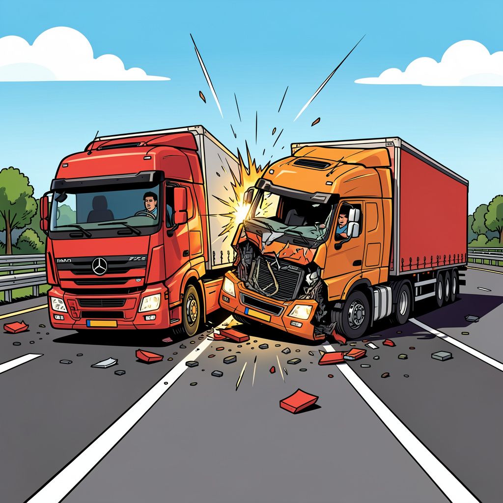 Een zware botsing tussen twee vrachtwagens legt de snelweg A15 bij Brielle urenlang volledig plat.