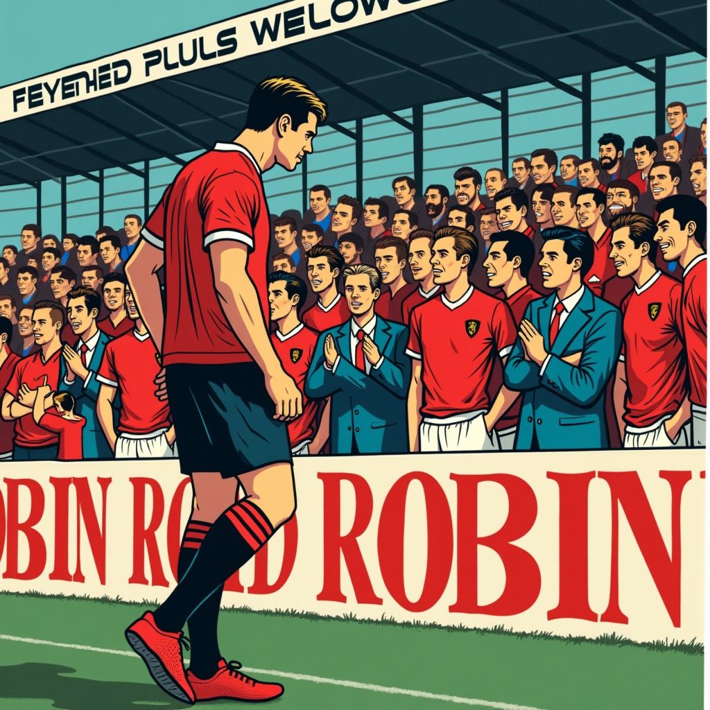 Van Persie klimt over hekken om boze fans van Feyenoord toe te spreken na zevende nederlaag