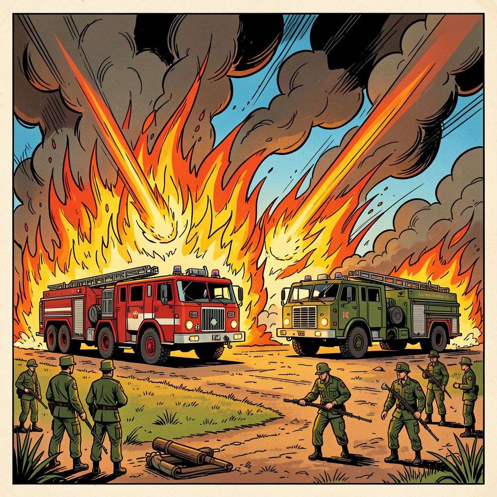 Brandweer vecht tegen tijd en wind op munitieterrein bij 't Harde