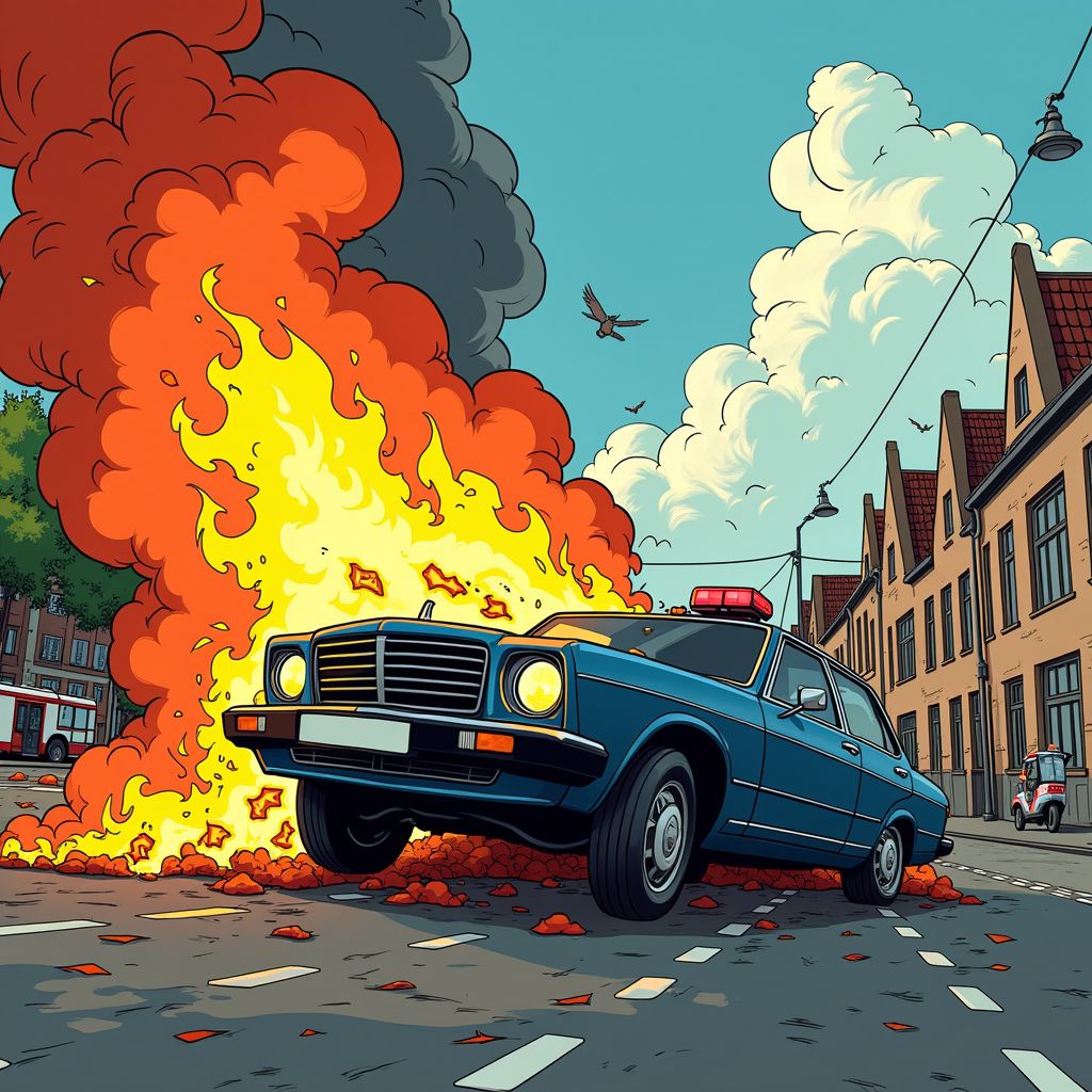 Auto vloog meteen in brand na crash tegen boom tijdens politieachtervolging in Den Haag