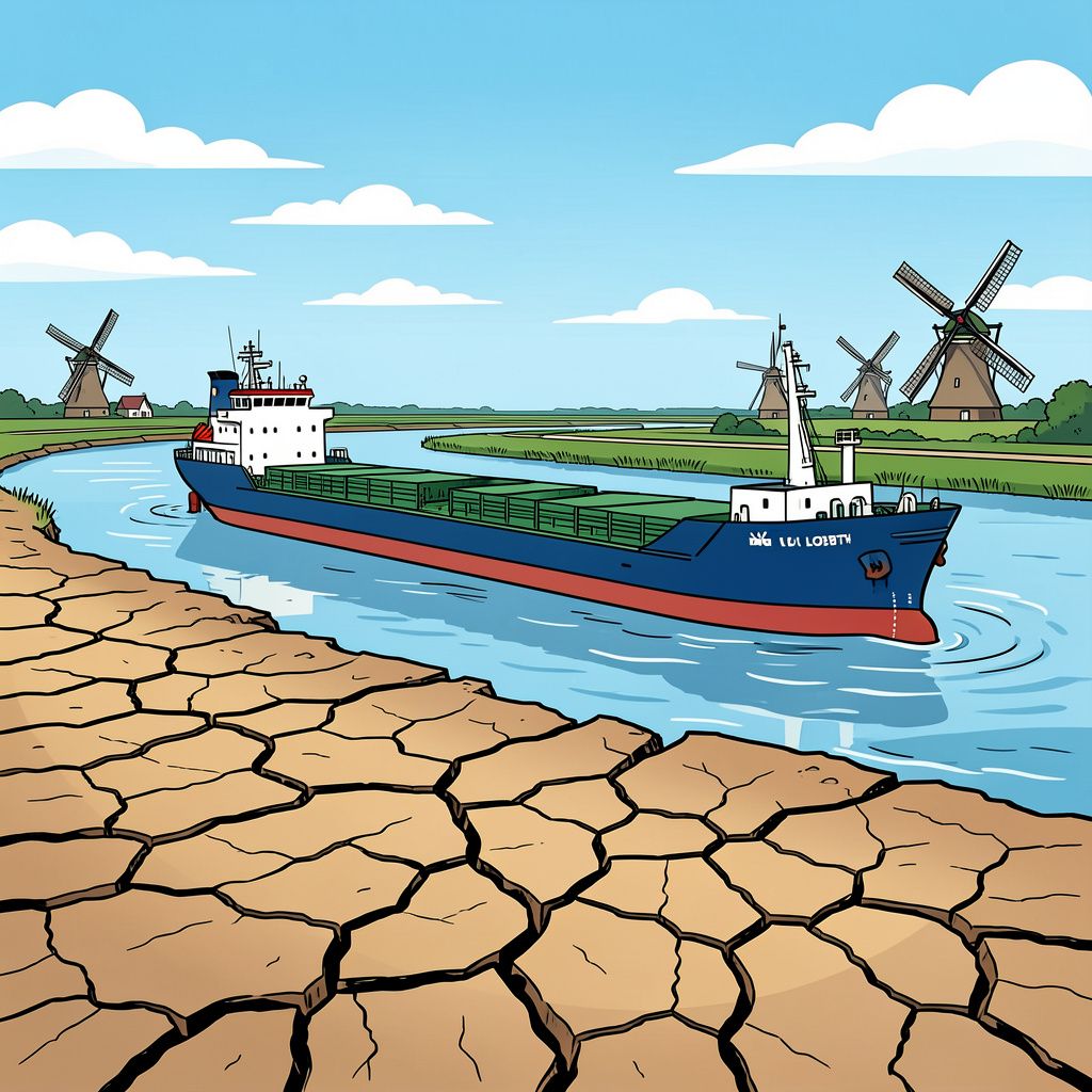 De Rijn zakt historisch diep en breekt het laagterecord bij Lobith.