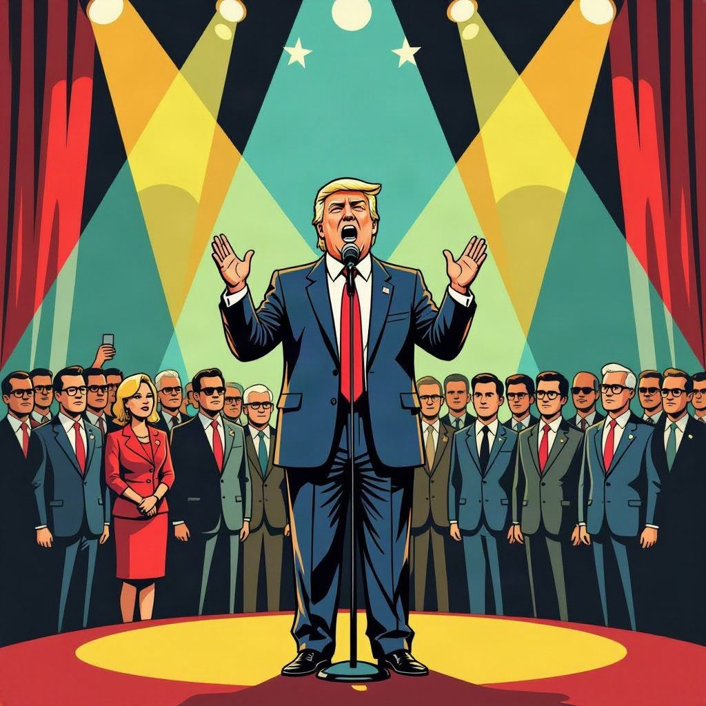 Donald Trump eist de hoofdrol op bij de Republikeinse conventie terwijl zijn partijgenoten sidderen voor de verkiezingen.
