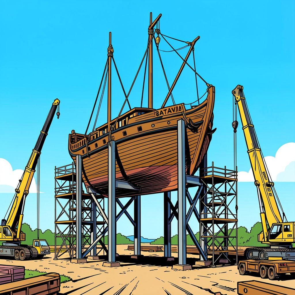 Het historische schip de Batavia keert vandaag terug naar Lelystad voor een definitief verblijf op het droge.