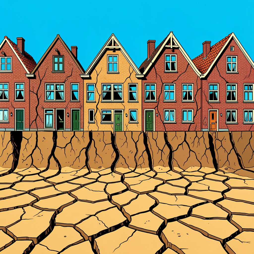 Bijna een half miljoen Nederlandse huizen verzakken geruisloos door de aanhoudende droogte.