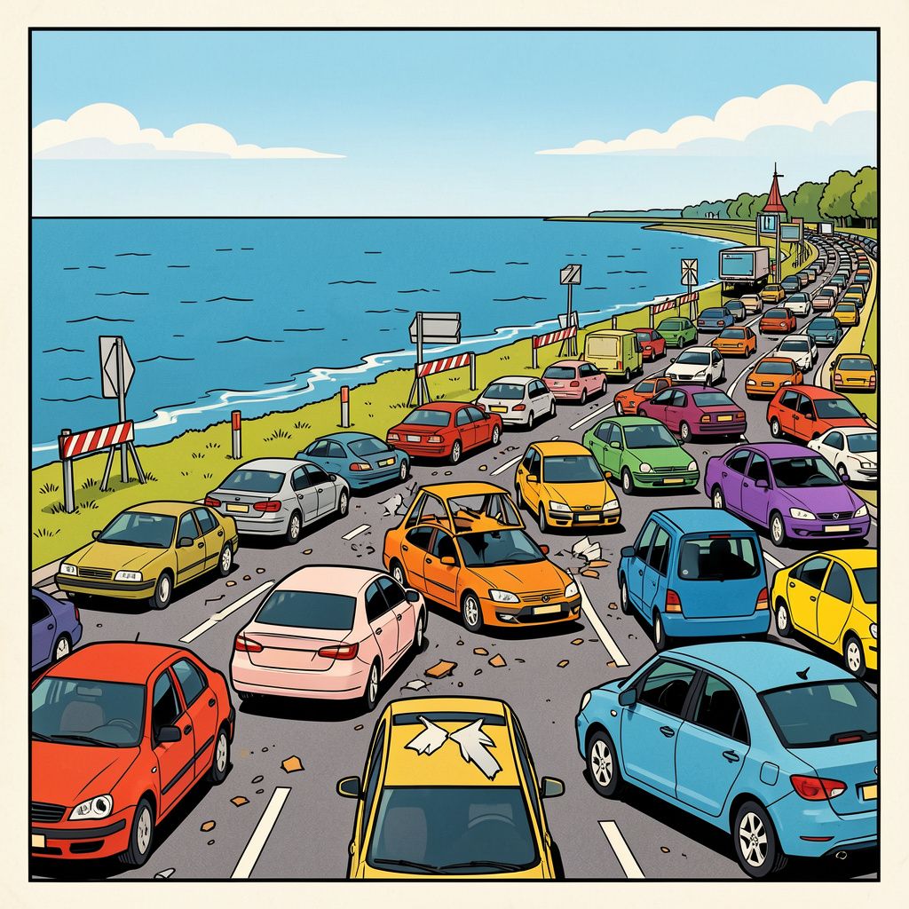 Technische storing legt Afsluitdijk volledig plat tijdens spits