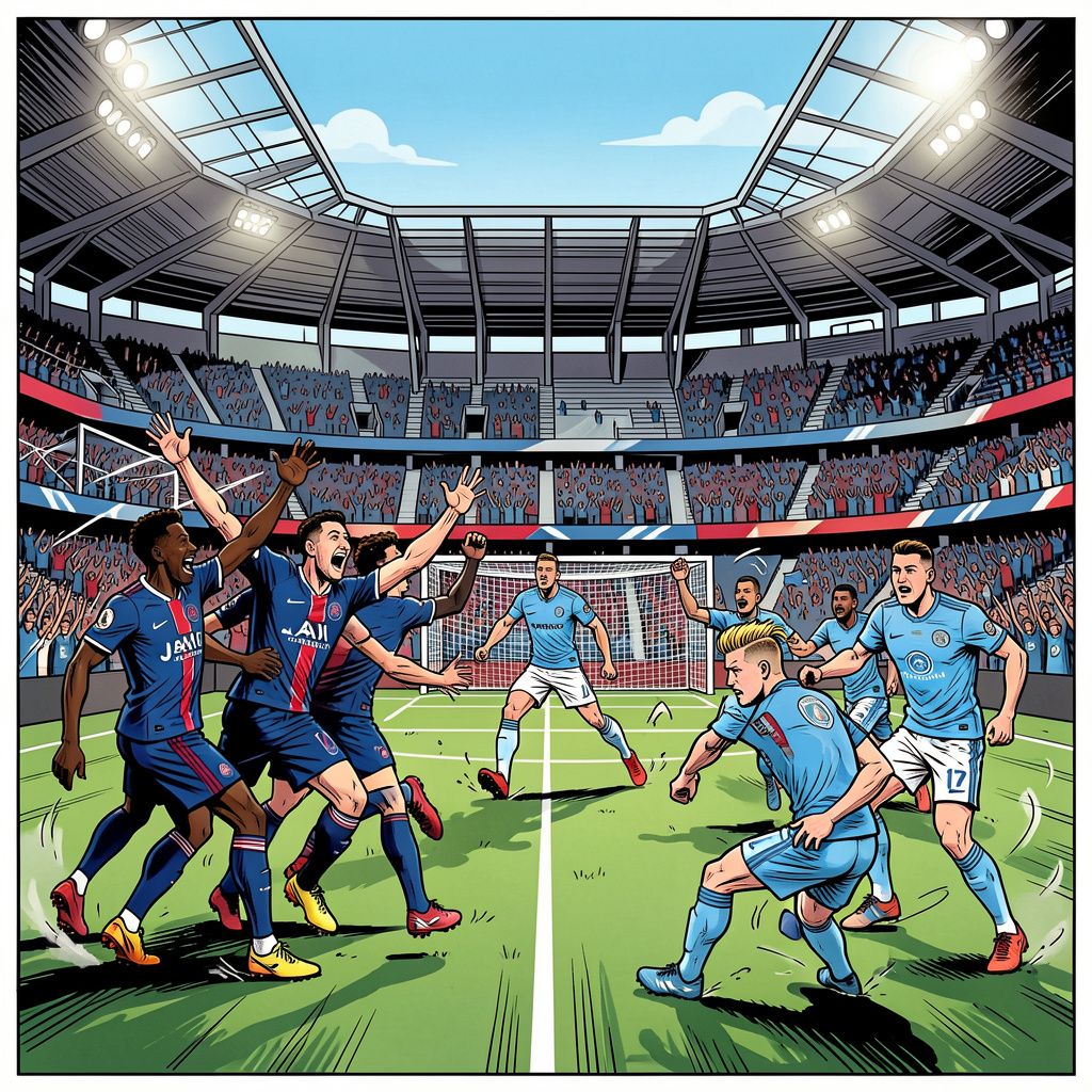 Paris Saint-Germain walst over Manchester City heen in een doelpuntrijk Champions League-spektakel.