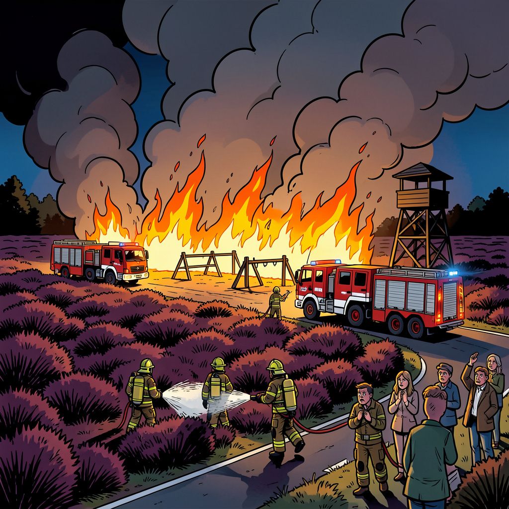 Militair oefenterrein in Assen vanavond getroffen door heidebrand van 2500 vierkante meter