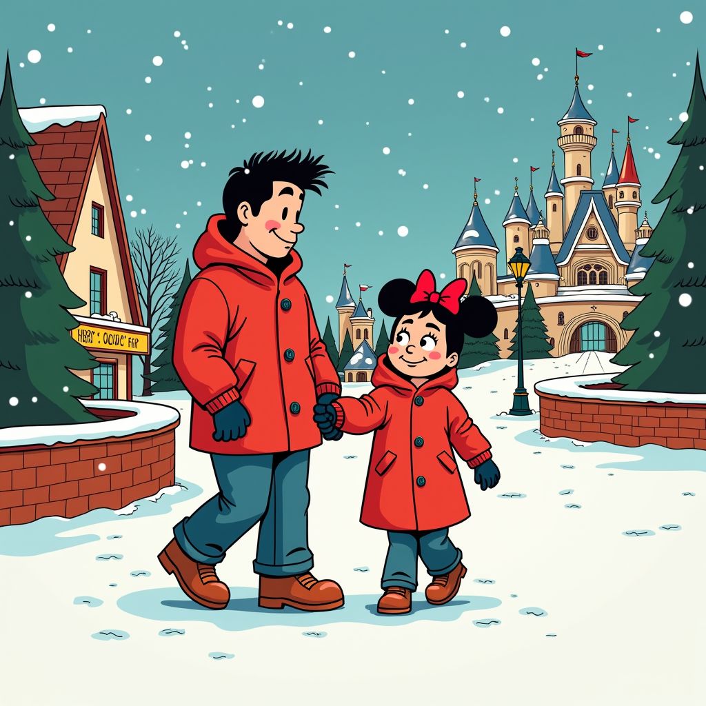 André Hazes jr. en Noá maken van besneeuwde Disneyland Parijs een winters sprookje