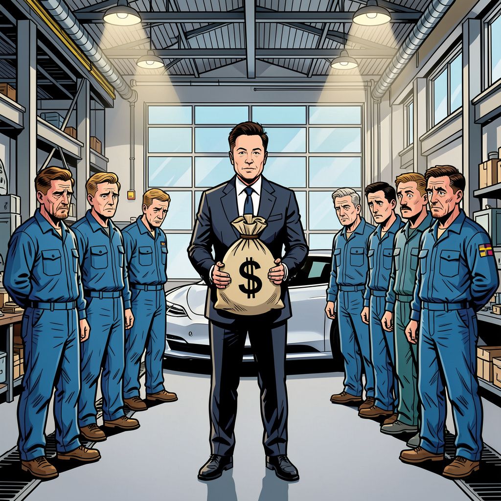 Tesla breekt historische Zweedse staking door alle stakers simpelweg af te kopen.