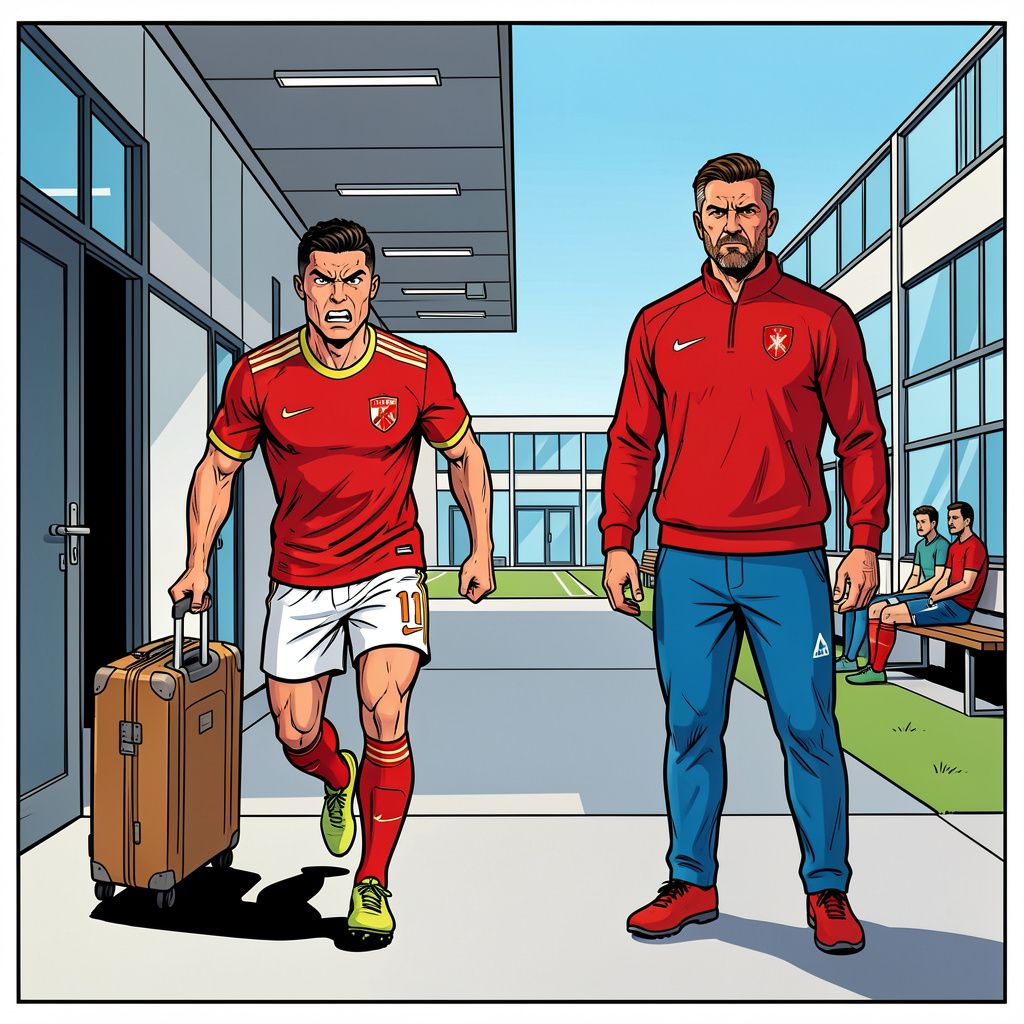 Cristiano Ronaldo pakt abrupt zijn koffers na een felle ruzie met de Portugese bondscoach.