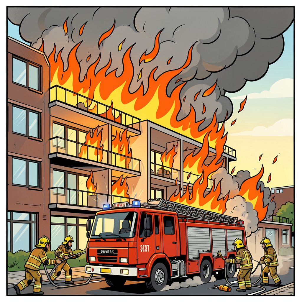 Een felle balkonbrand zet de Utrechtse wijk Lombok even flink in de rook.