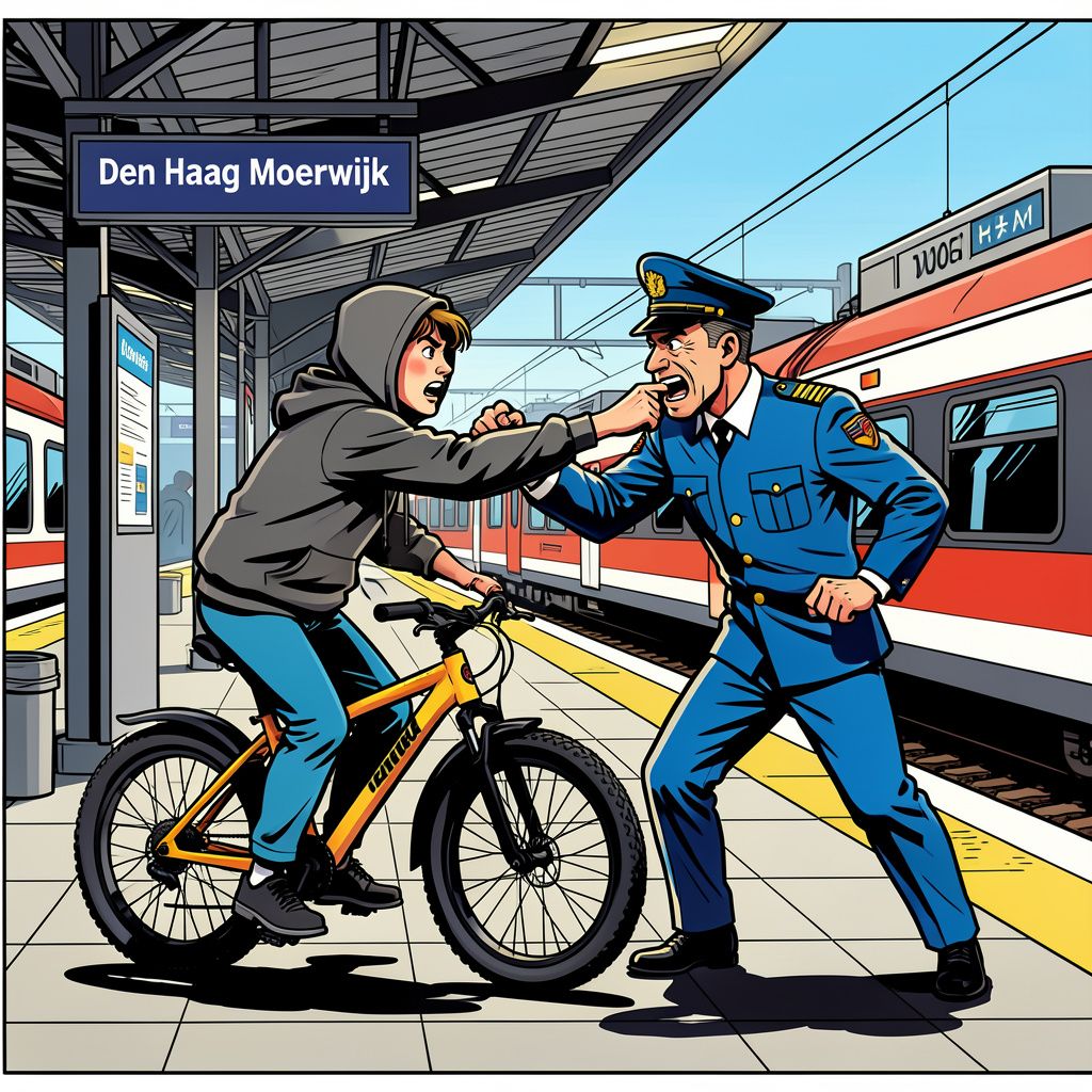 Politie zoekt agressieve fatbiker die een conducteur hard in het gezicht sloeg na een kaartcontrole.