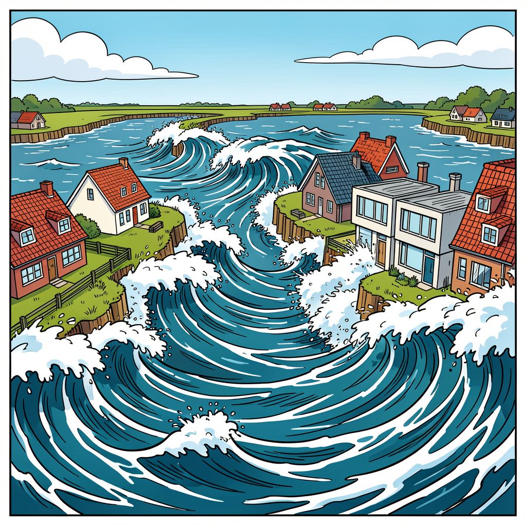 Nederlandse dijken creëren zelf gevaarlijke vloedgolven die niets met klimaat te maken hebben