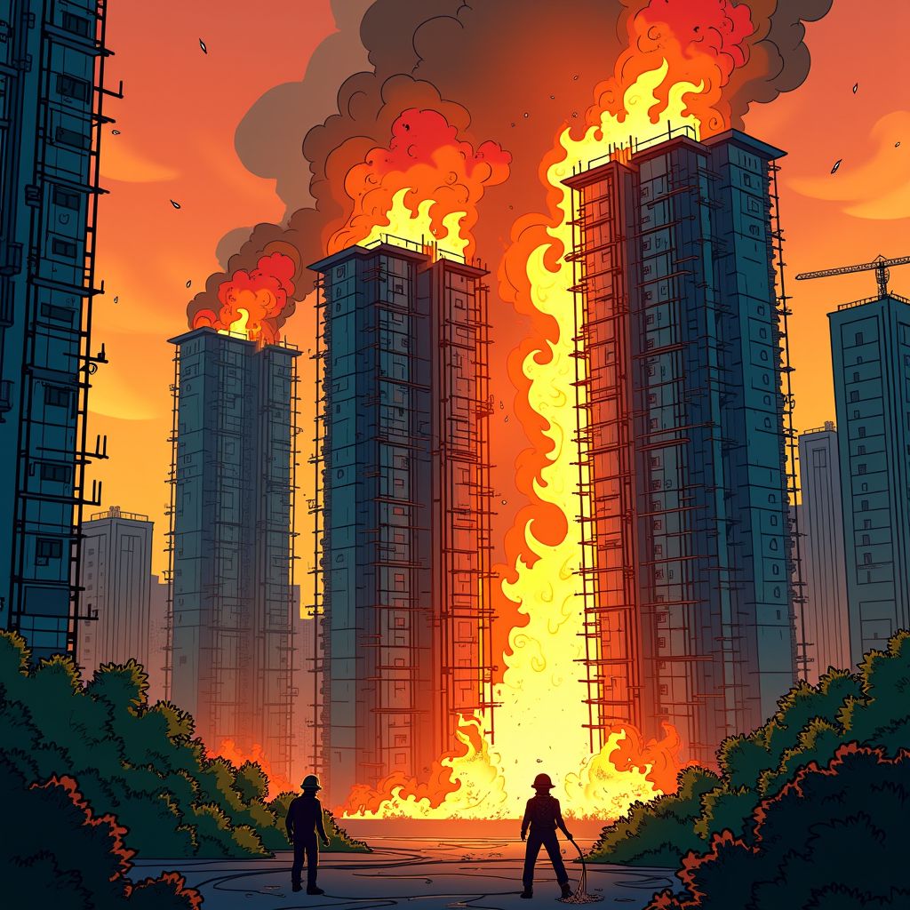 Brandende bamboesteigers veranderen Hongkong-drama in dodelijke val voor honderden bewoners