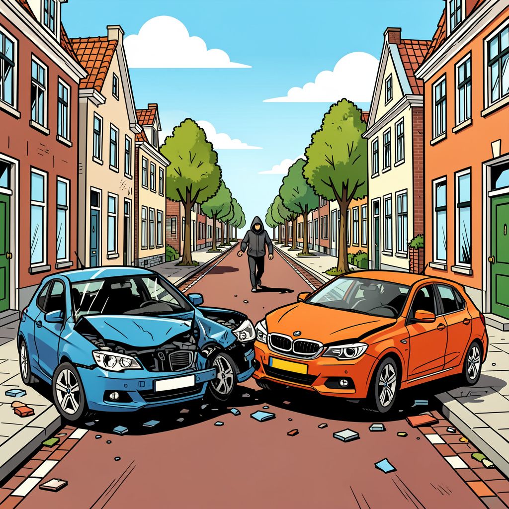 Een wilde botsing eindigt in een schietpartij in de Dorpsstraat van Sint Willebrord.