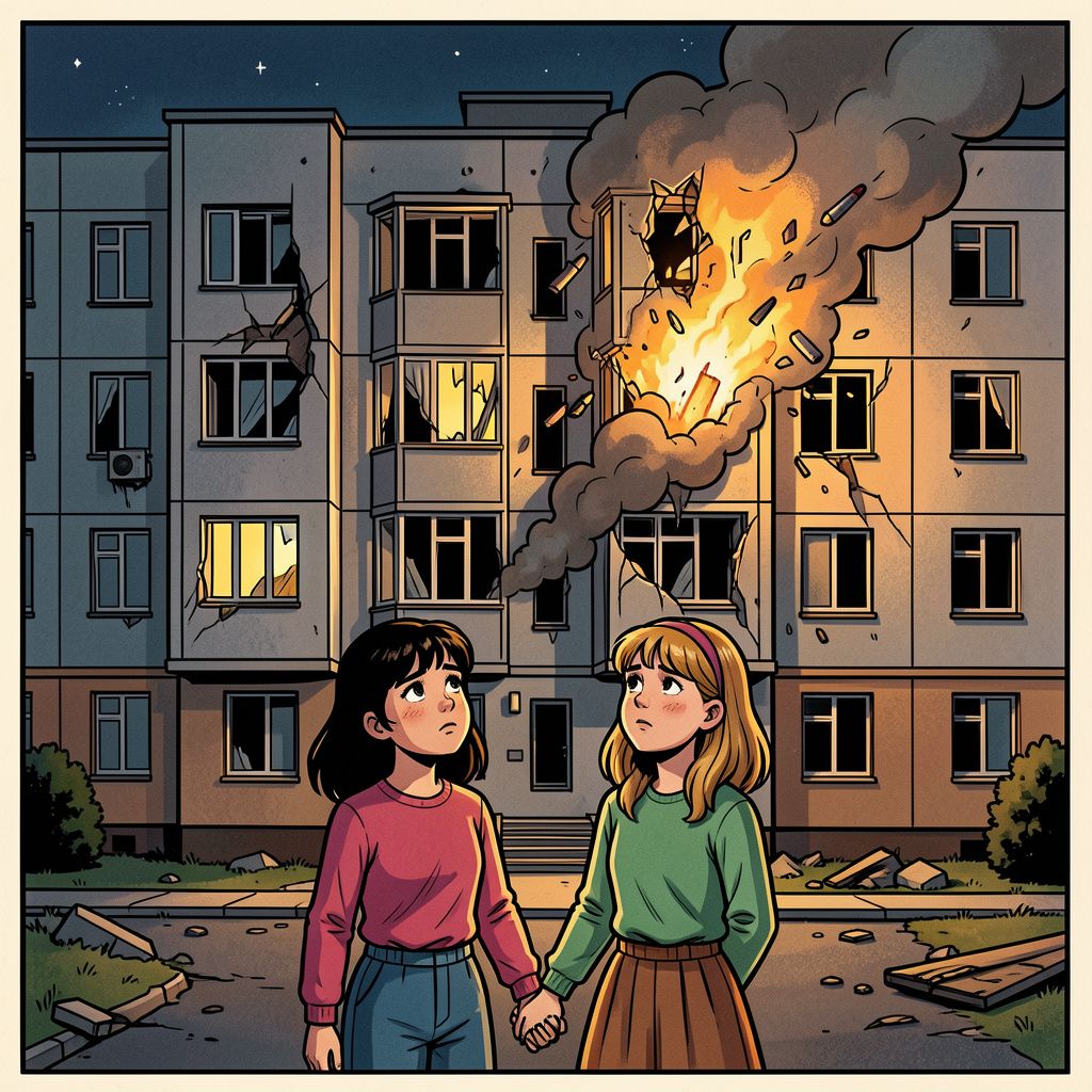 Een Russische raketaanval vaagt een compleet gezin weg in Oekraïne.