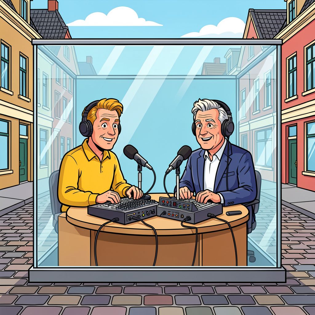 Barend van Deelen en Wijnand Speelman gaan zonder eten radio maken in Arnhem.