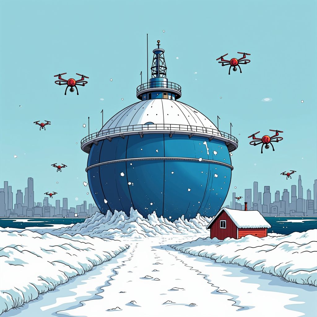 Rotterdam's iconische blauwe gashouder staat op instorten door recordsneeuwval