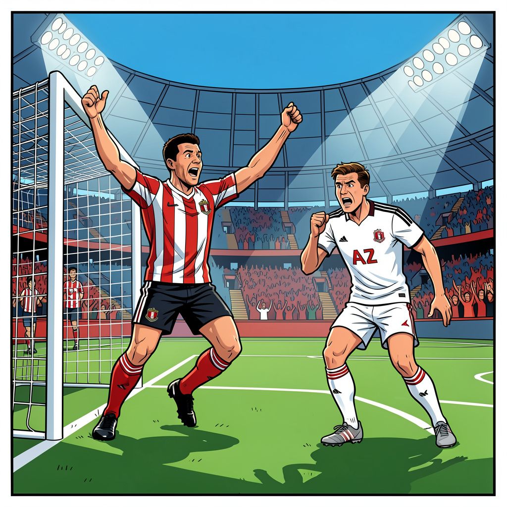 Sunderland viert na 53 jaar weer een Europese zege dankzij een penalty tegen AZ.