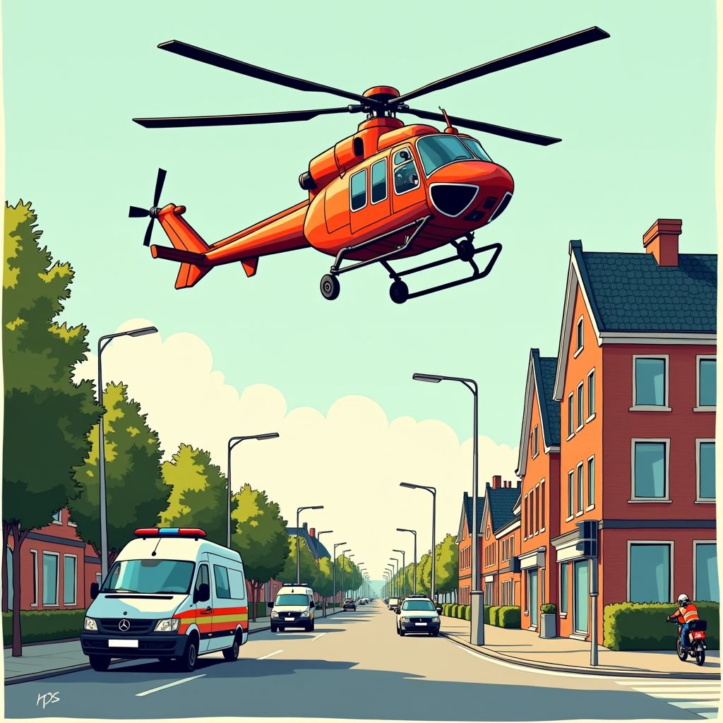 Een traumahelikopter landt in rustig Schoonhoven na schietpartij op het Pascalplein