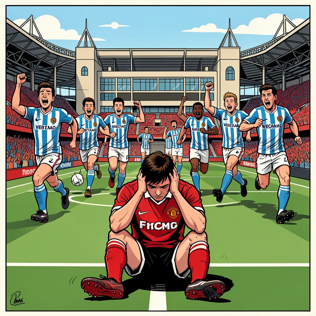 Manchester United geeft historische voorsprong weg en vliegt pijnlijk uit de beker.