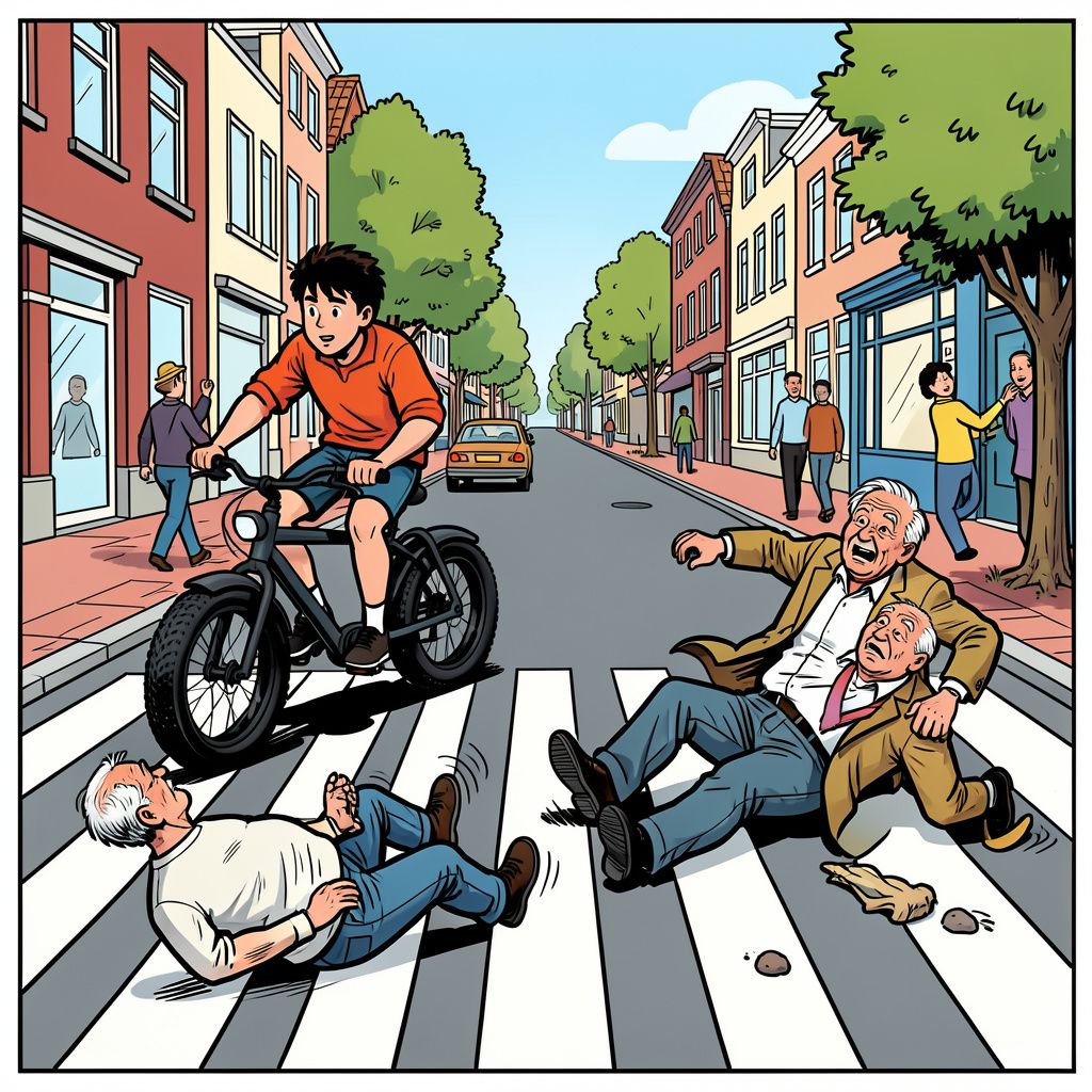 Fatbiker rijdt opa omver op zebrapad en slaat helper knock-out in Dordrecht