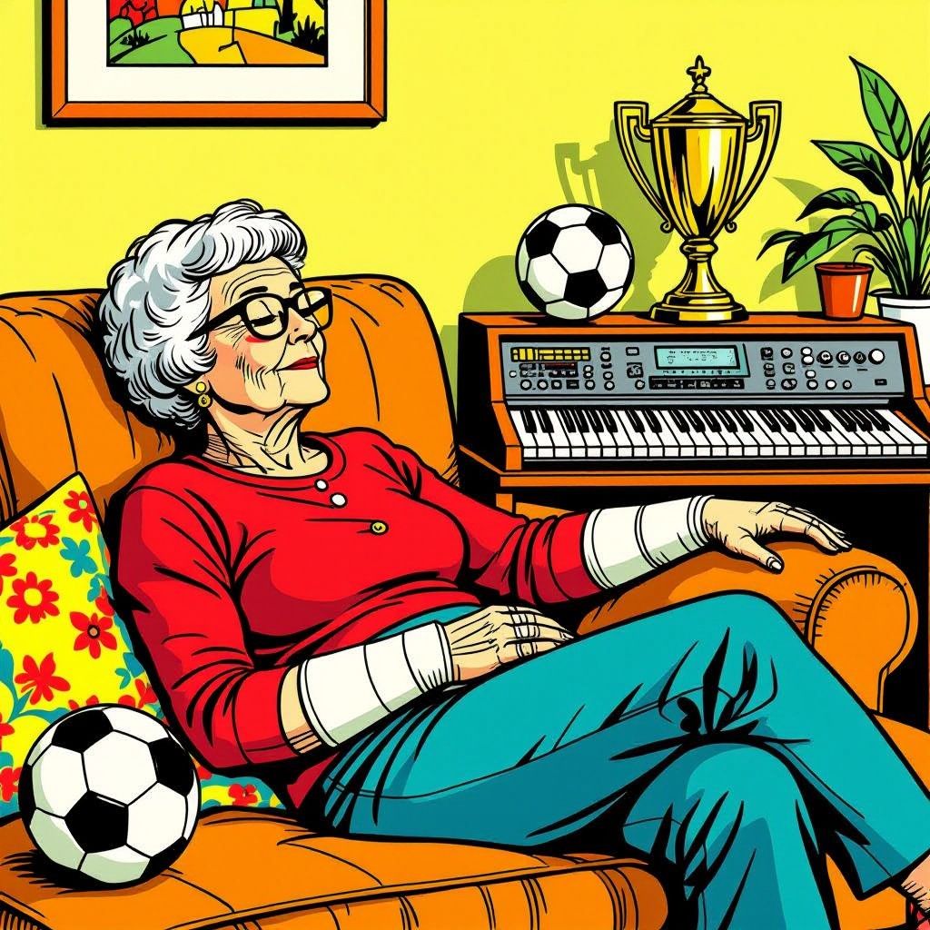 De FIFA belde Orgel Joke, maar nu ligt ze met een gebroken elleboog op de bank