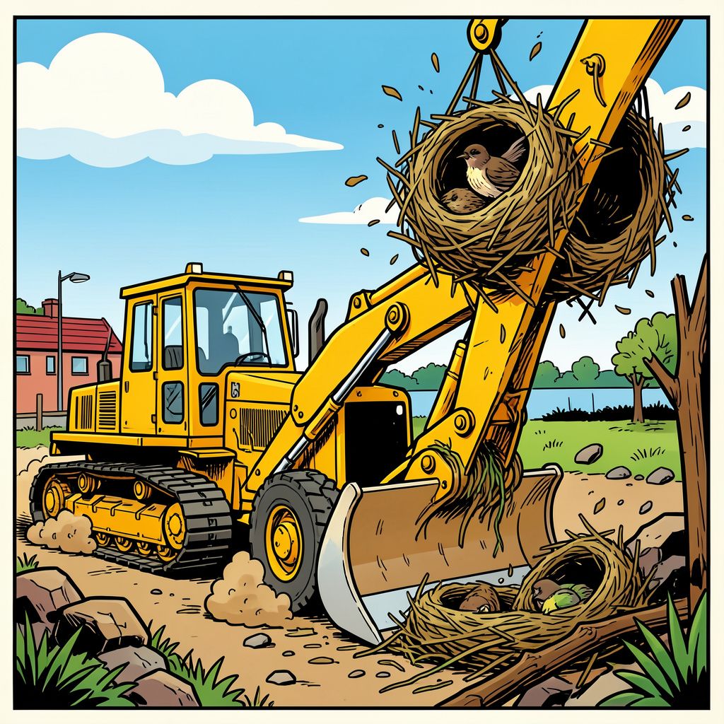 Bulldozers vernietigen beschermde oeverzwaluwnesten in Leeuwarden terwijl niemand verantwoordelijkheid neemt