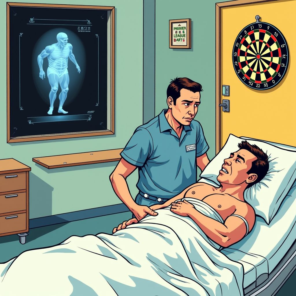 Gian van Veen ligt in het ziekenhuis en mist cruciale Premier League darts door nierstenen