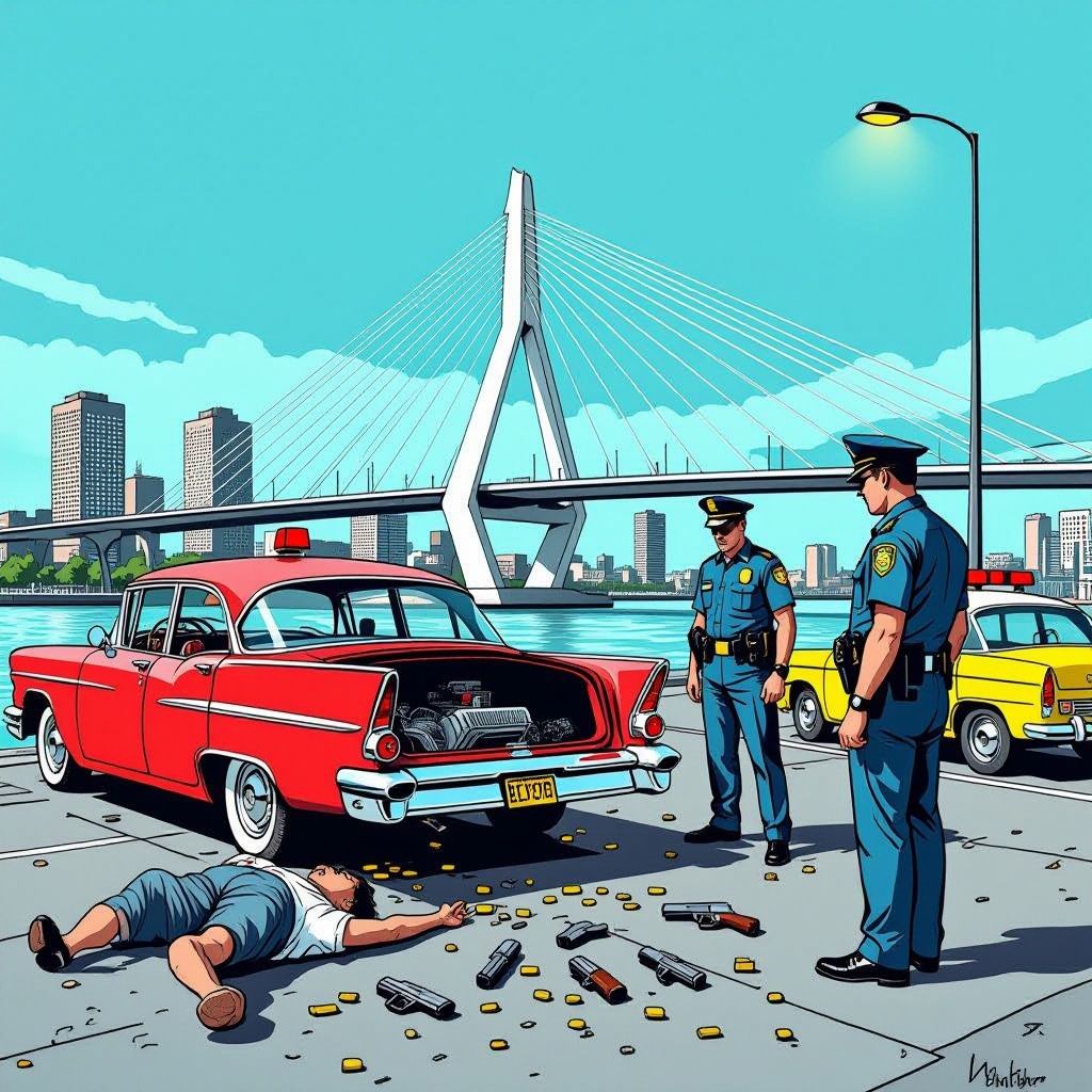 Een doorhangende auto brengt Rotterdammer ten val met drie vuurwapens