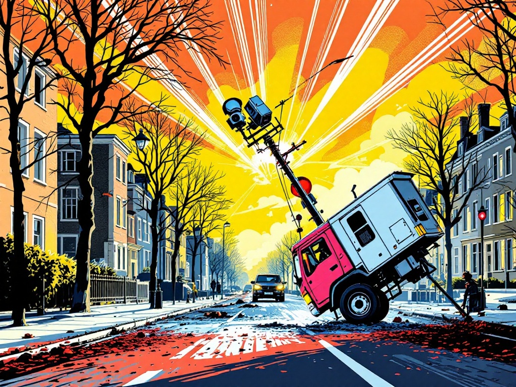 Storm blaast focusflitser omver en legt alle telefoonflitsers in Nederland plat