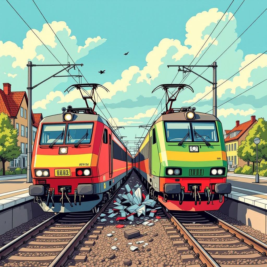 Twee treinen knallen frontaal op elkaar in Denemarken tijdens ochtendspits