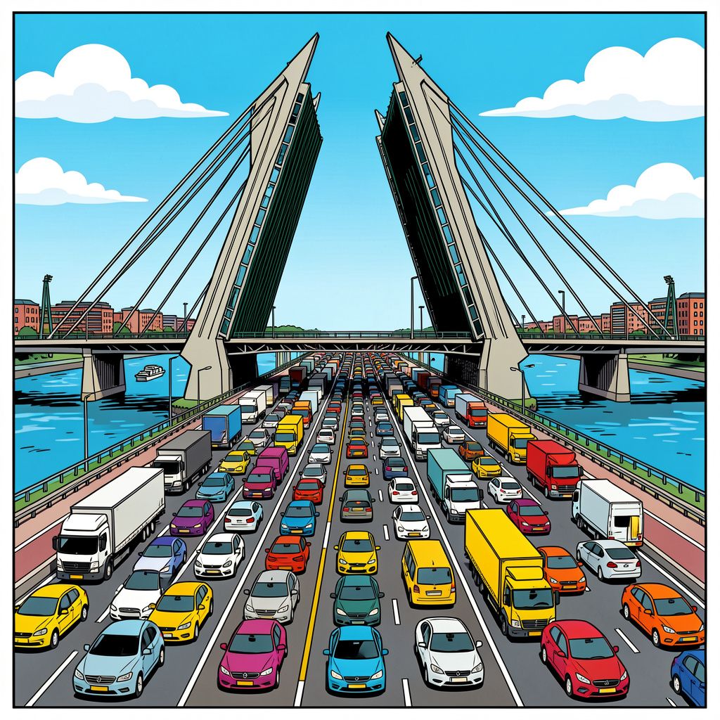 De Van Brienenoordbrug weigerde vanochtend dienst en zette Rotterdam direct muurvast.