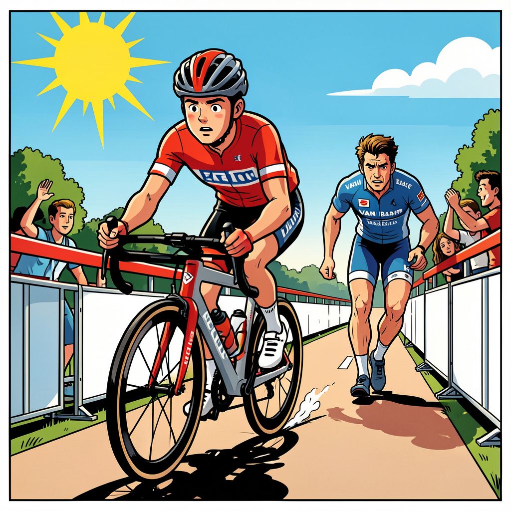 De jonge Huub Artz verslaat topfavoriet Dylan van Baarle op het snikhete NK tijdrijden.