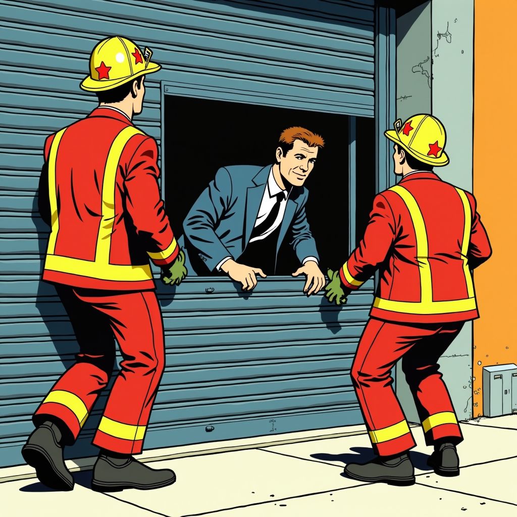 Brandweer zaagt bedrijfseigenaar vrij uit rolluik na dramatisch ongeluk