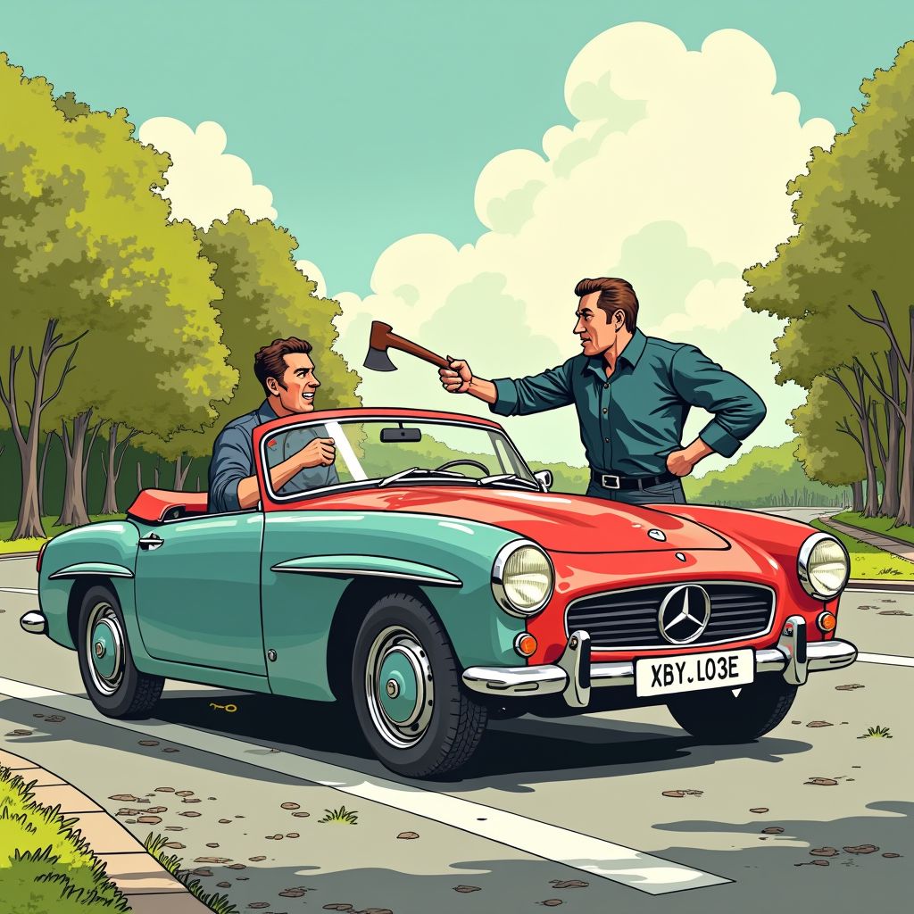 Peugeot-bestuurder ontwapennt Mercedes-chauffeur die hakbijl trekt tijdens botsing in Etten-Leur