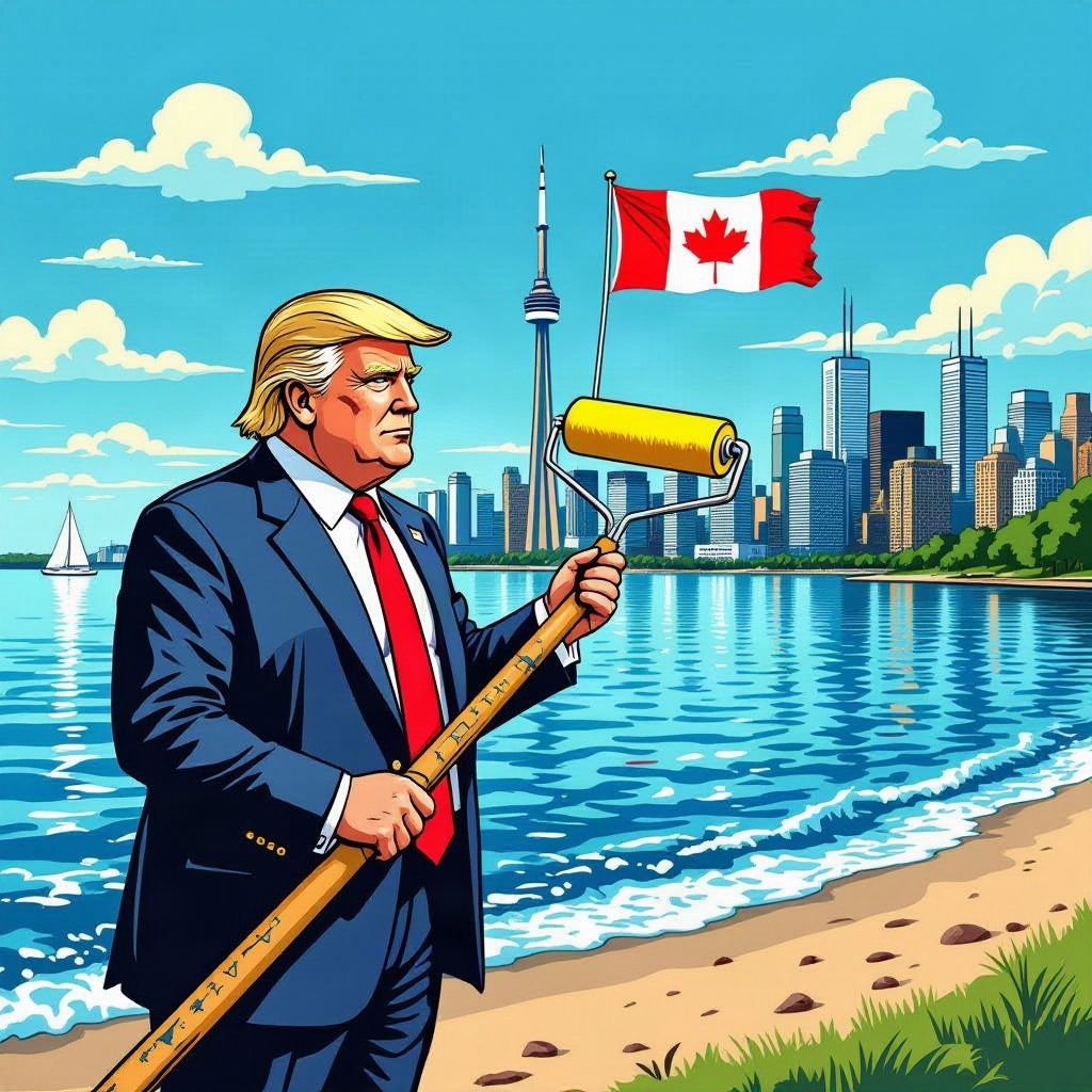Donald Trump doopt het grensmeer Lake Ontario eigenhandig om tot Lake America.