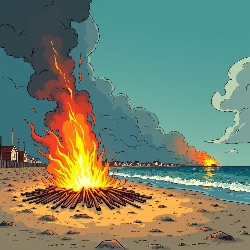 Den haag steekt vreugdevuren 2,5 uur eerder aan vanwege gevaarlijke wind